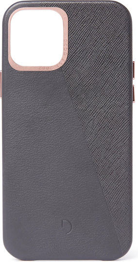 Decoded Задна корица Кожа / Метал / Силикон Сив (iPhone 12 mini)