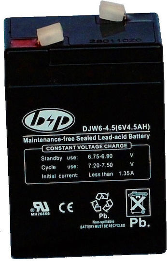 B&P DJW6-4.5 UPS Battery with Capacity 4.5Ah and Voltage 6V 1pcs