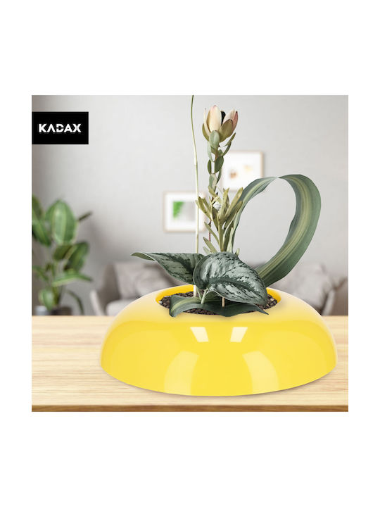 Kadax Γλάστρα Πλαστική Κίτρινη 12x12εκ.