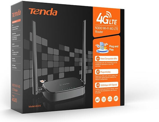 Tenda N300 Ασύρματο 4G Router Wi‑Fi 4 με 2 Θύρες