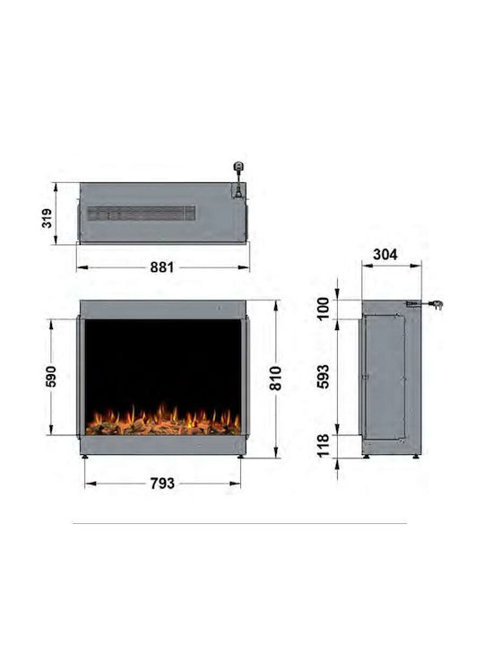 Living Fire Ηλεκτρικό Τζάκι Μαύρο