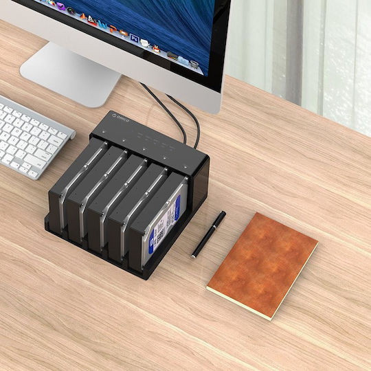 Orico Docking Station for 5 Hard Drives SATA 3.5" with Connection USB 3.0 (6558US3-C-EU-BK1)