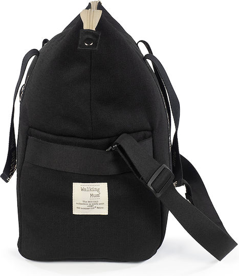 Walking Mum Shoulder/Hand Diaper Bag Weekend Black 55x25x30cm.