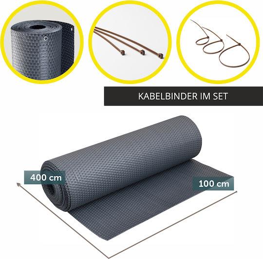 Kadax Διαχωριστικό Σκίασης Γκρι 1x4m
