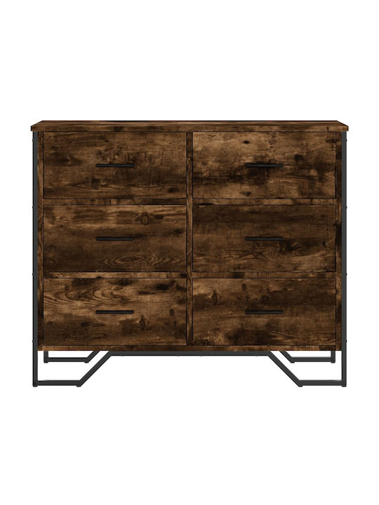 Συρταριέρα Креватокамарас Дървена с 6 чекмеджета Smoked Oak 91x35.5x74.5бр