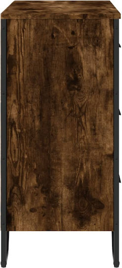 Wooden Chest of Drawers with 6 Drawers Smoked Oak 91x35.5x74.5cm