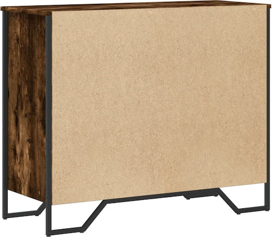 Wooden Chest of Drawers with 6 Drawers Smoked Oak 91x35.5x74.5cm