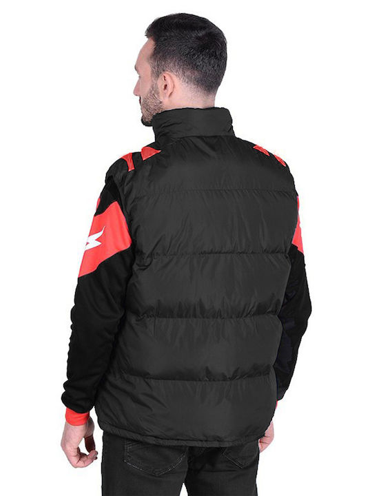 Zeus Celtic Men's Sleeveless Puffer Jacket Black / Red