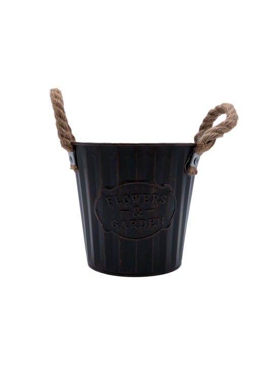Uncle George Blumentopf Metall Schwarz