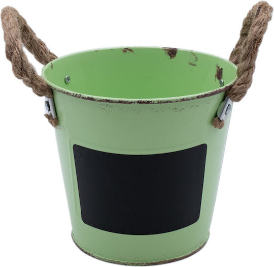 Uncle George Planter Metal Green 19.5x19.5x16.5cm.