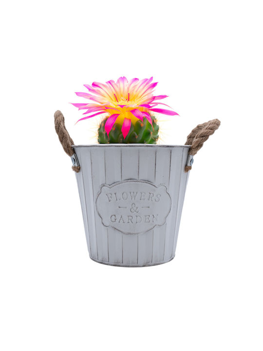 Uncle George Planter Metal White 19.5x19.5x16cm.
