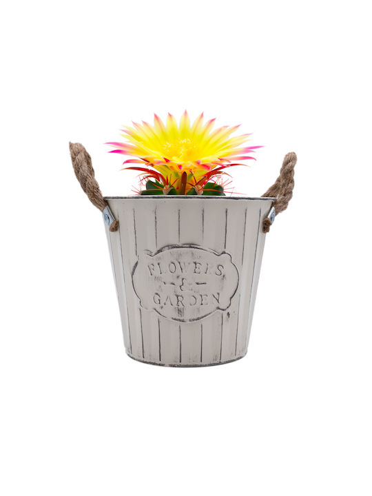 Uncle George Planter Metal Beige 14x14x12.5cm.