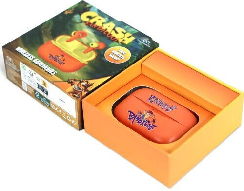 OTL Crash Bandicoot In-ear Bluetooth Handsfree Ακουστικά με Θήκη Φόρτισης Πορτοκαλί