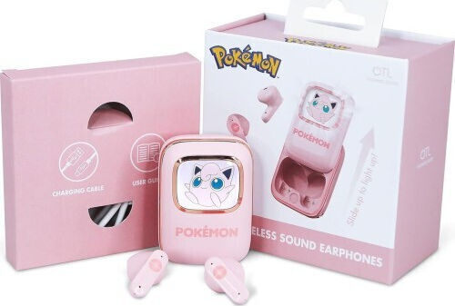 OTL Jiggly Puff Slide In-ear Bluetooth Handsfree Ακουστικά με Θήκη Φόρτισης Ροζ