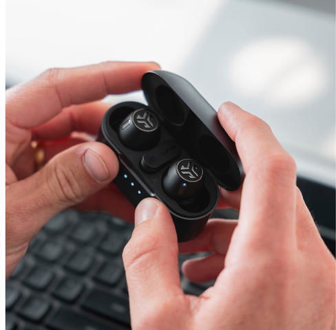 Jlab Epic Lab Edition In-Ear Bluetooth-Freisprecheinrichtung Kopfhörer mit Schweißresistenz und Ladeetui Schwarz