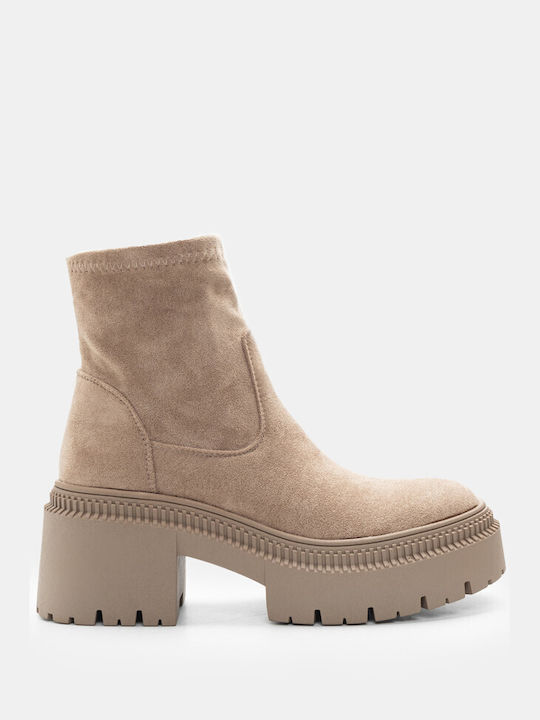 Luigi Wildleder Damen Knöchelstiefel Beige