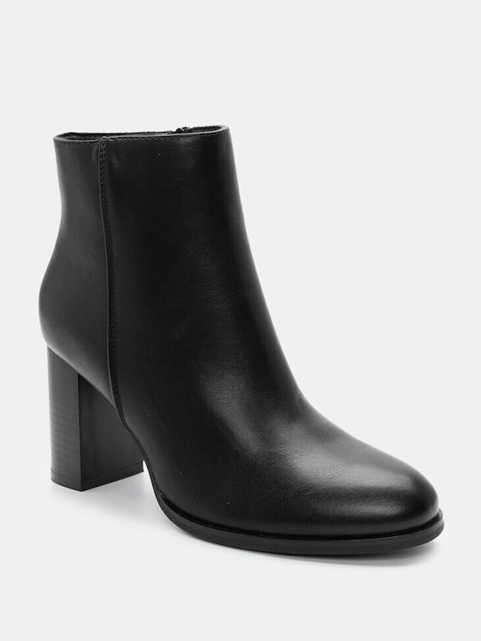 Luigi Suede Women's Ankle Boots with High Heel Black