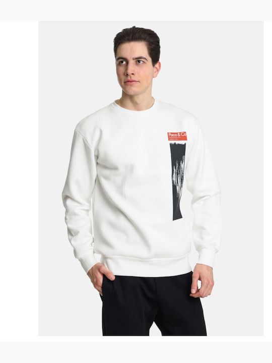 Paco & Co Herren Sweatshirt Off White