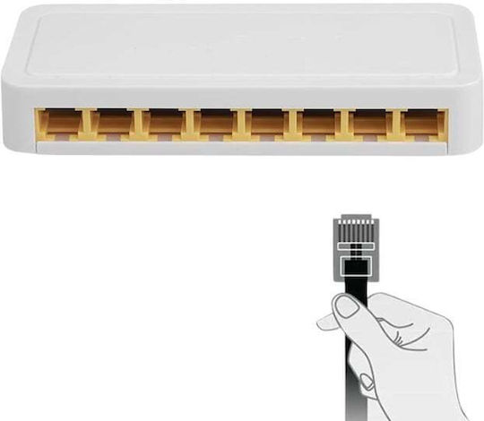 Andowl Q-JH03 Unmanaged L2 Switch με 8 Θύρες Ethernet