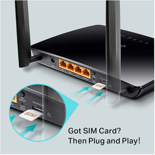 TP-LINK TL-MR6400 v7 Wireless 4G Router Wi‑Fi 4 with 3 Ports