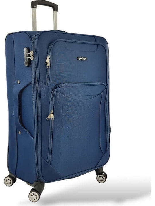 Playbags Голям Куфар Синьо с 4 колела Височина 75см. ps8024-24