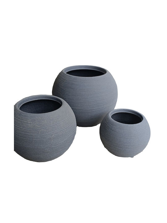 Plastic Planter Spherical Shape Anthracite Sfri50 50x42