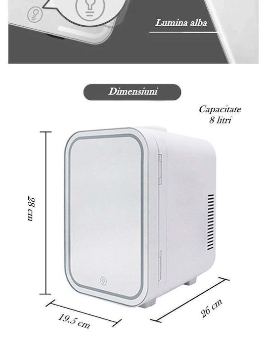 Mini Cosmetic Fridge Flippy Dual Heating Cooling Function Portable 8l White