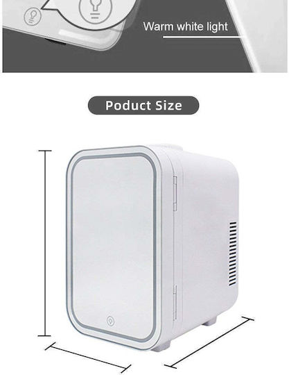 Mini Cosmetic Fridge Flippy Dual Heating Cooling Function Portable 8l White