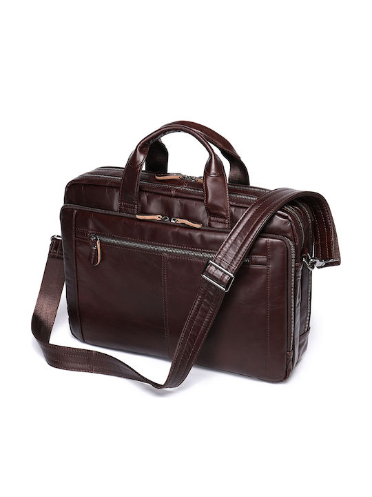 Piele Geantă pentru bărbați Servietă Burgundy