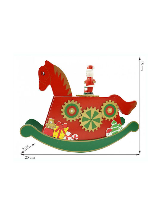 Christmas Wooden Figure Horse Red Height 25cm