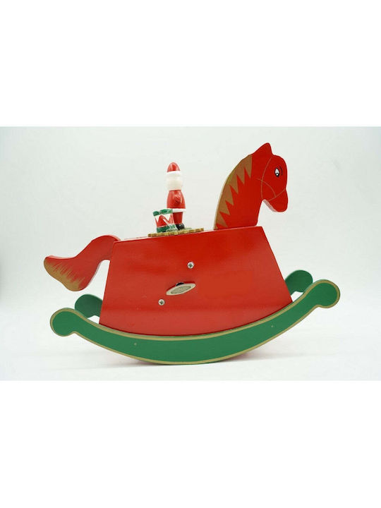 Christmas Wooden Figure Horse Red Height 25cm