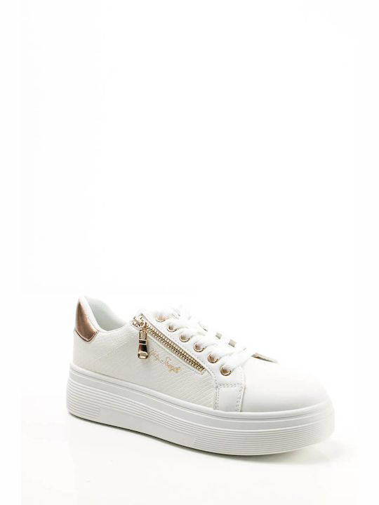 Ligglo Femei Sneakers White / Champagne