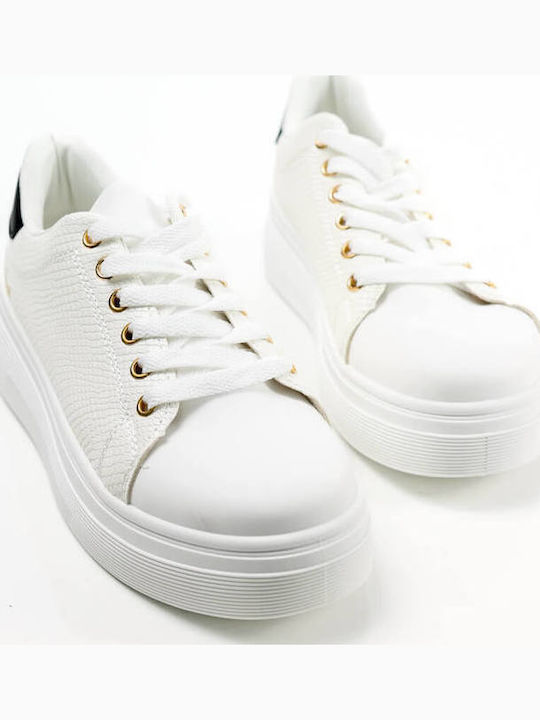 Damen Flatforms Sneakers White / Black