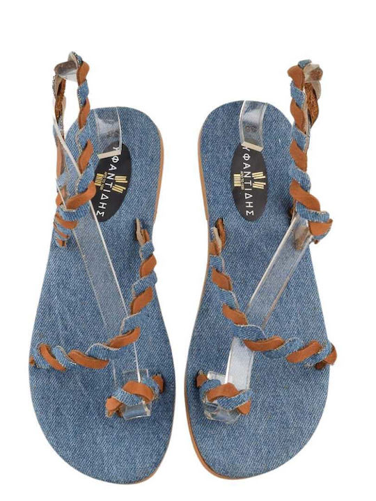 Women's Flat Sandals in Blue Color