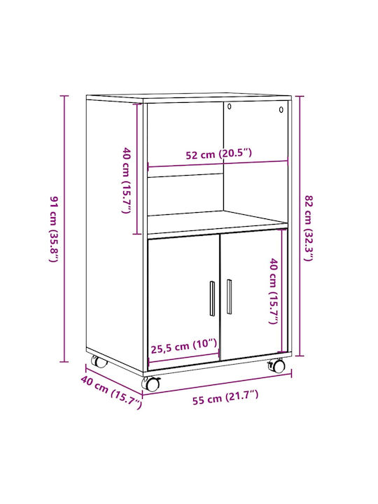 Cabinet de Birou cu roți Maro 55x40x91cm