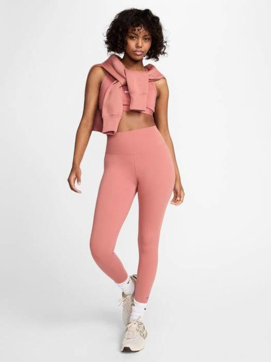 Dri-Fit One Training Γυναικείο Cropped Κολάν Ψηλόμεσο Canyon Pink