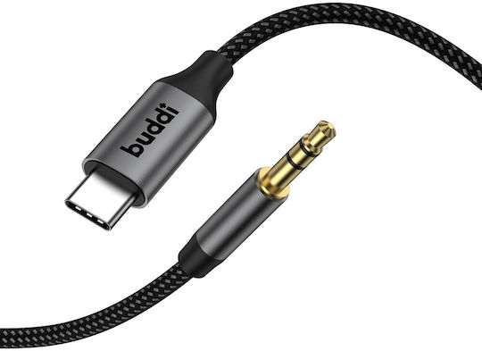 Buddi USB 2.0 Кабел USB-C мъжки - 3,5 мм мъжки Черно 1м (122570)