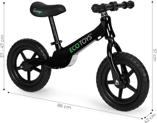 Ecotoys Bicicletă de Echilibru pentru Copii Negru