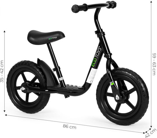 Ecotoys Bicicletă de Echilibru pentru Copii Negru