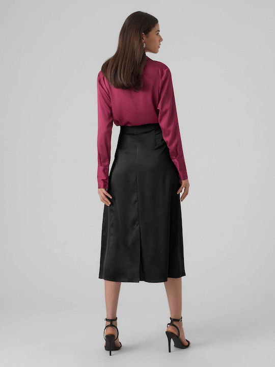 Vero Moda Satin Skirt Black