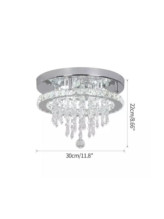 Candelabru de Lux cu Cristale pentru Tavan D30 * H22cm Iluminat LED Versatil D30cm Alb Rece