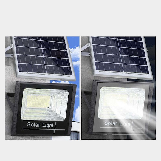 Led Smd 500w Solar Powered Projector Flippy Solar Panel Remote Control Mounting Bracket Abs Material 18ah 400 Leds Color Temperature 6500k 32x26x9 Cm Black
