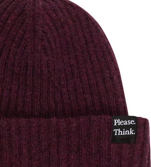 Beanie Beanie Knitted in Burgundy color