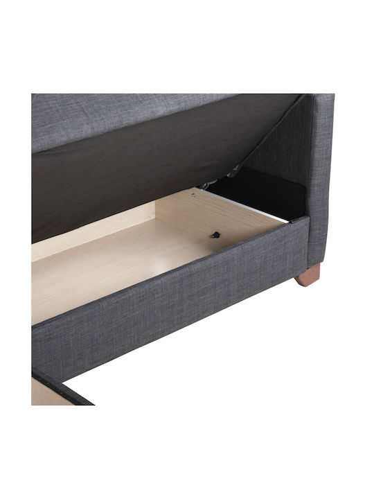 Ghufran Ecke Sofa Sofa mit Umkehrbarer Winkel Stoff & Stauraum Dark Gray 200x133cm