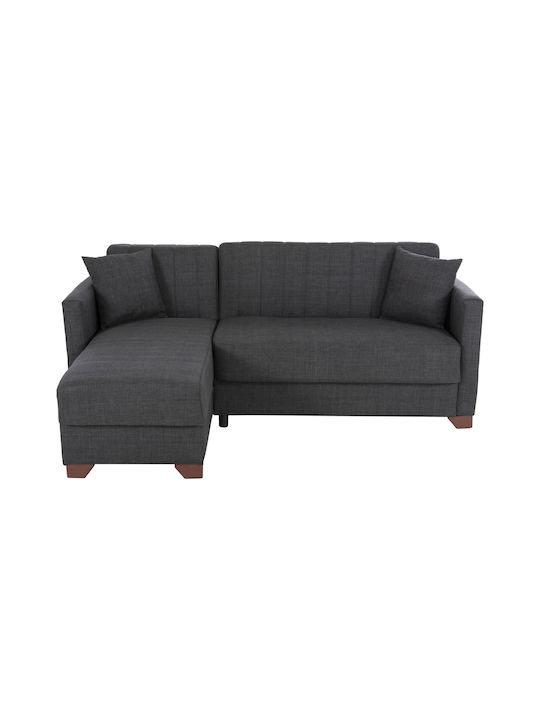 Ghufran Ecke Sofa Sofa mit Umkehrbarer Winkel Stoff & Stauraum Dark Gray 200x133cm
