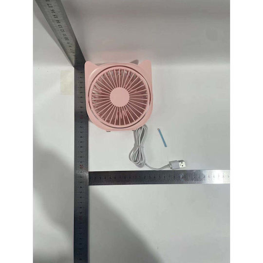 Mini Usb Desk Fan Flippy 360 Degree Rotation 3 Speeds 13.5 X 12.8 Cm Pink