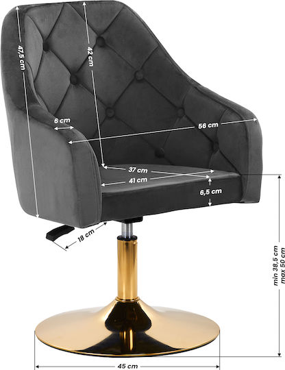 Scaun pivotant 4rico Qs-bl14g catifea gri