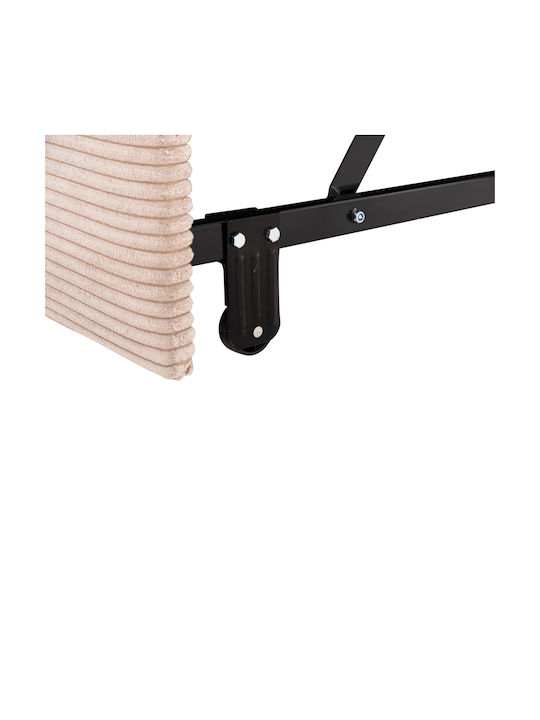 Aldo Corner Couch Bed with Left Corner and Storage Space Beige 256x159x87 cm