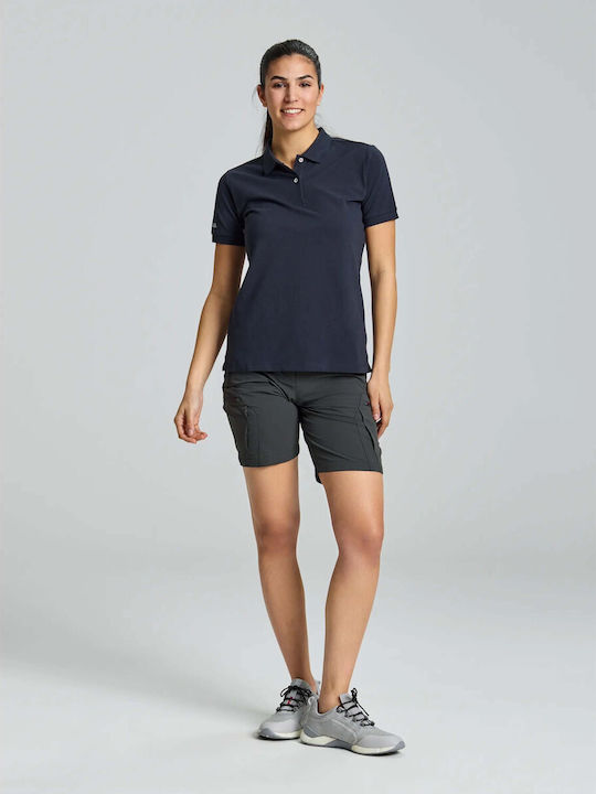 Slam Women's Polo Blouse Short Sleeve Blue