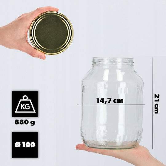 Kadax Set 8buc Borcane Uz General cu capac Sticlă Transparent 2500ml
